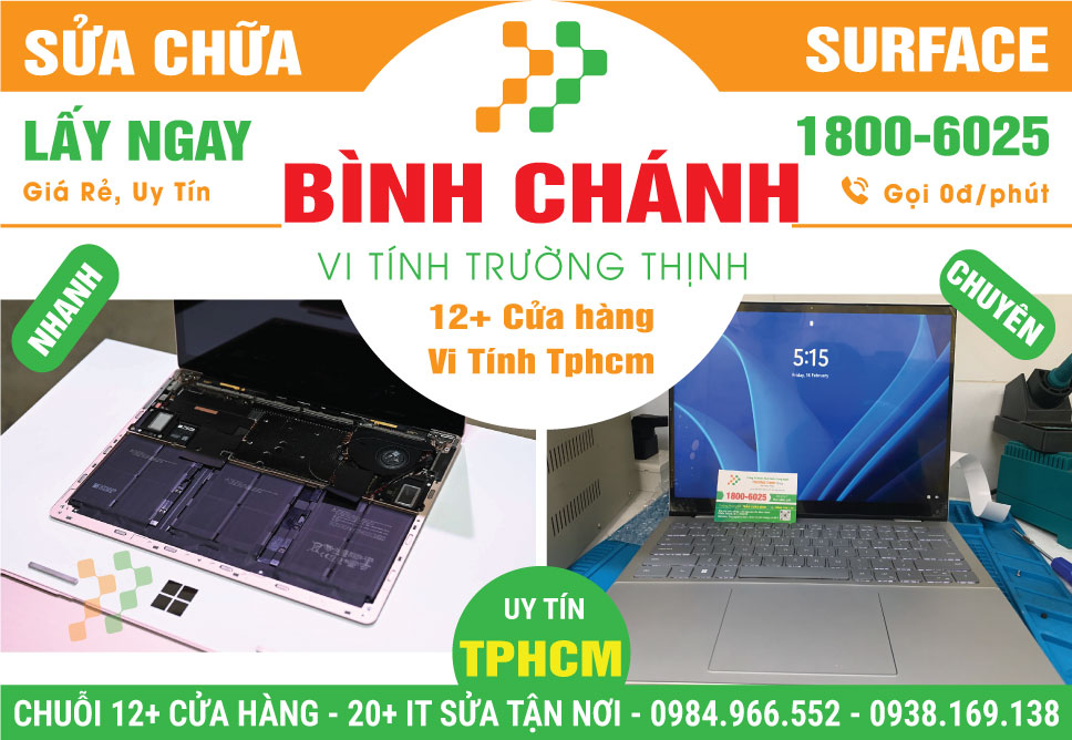 Sửa Chữa Surface Giá Rẻ Tại Huyện Bình Chánh