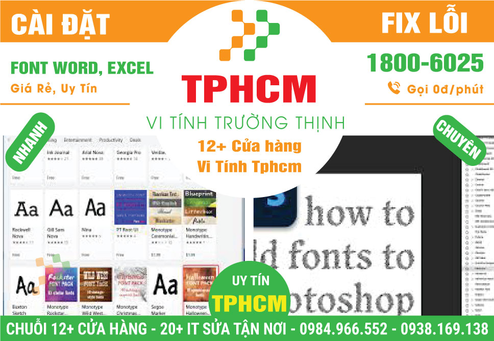 Dịch Vụ Cài Đặt Font Chữ - Fix Lỗi Font Trong Word, Excel, Photoshop