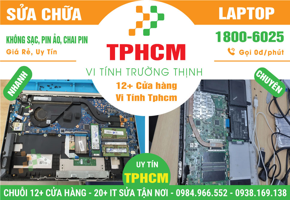 Sửa Chữa Laptop không sạc pin - pin ảo - chai pin