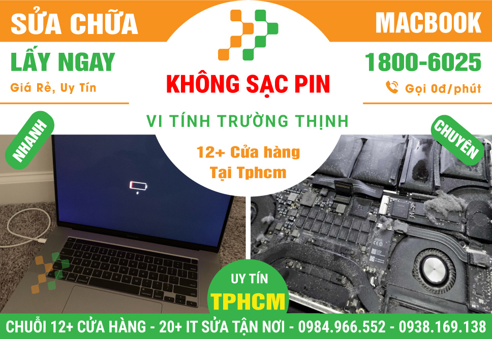 Sửa Chữa Macbook Không Sạc Pin - Pin Ảo - Pin Nhanh Hết