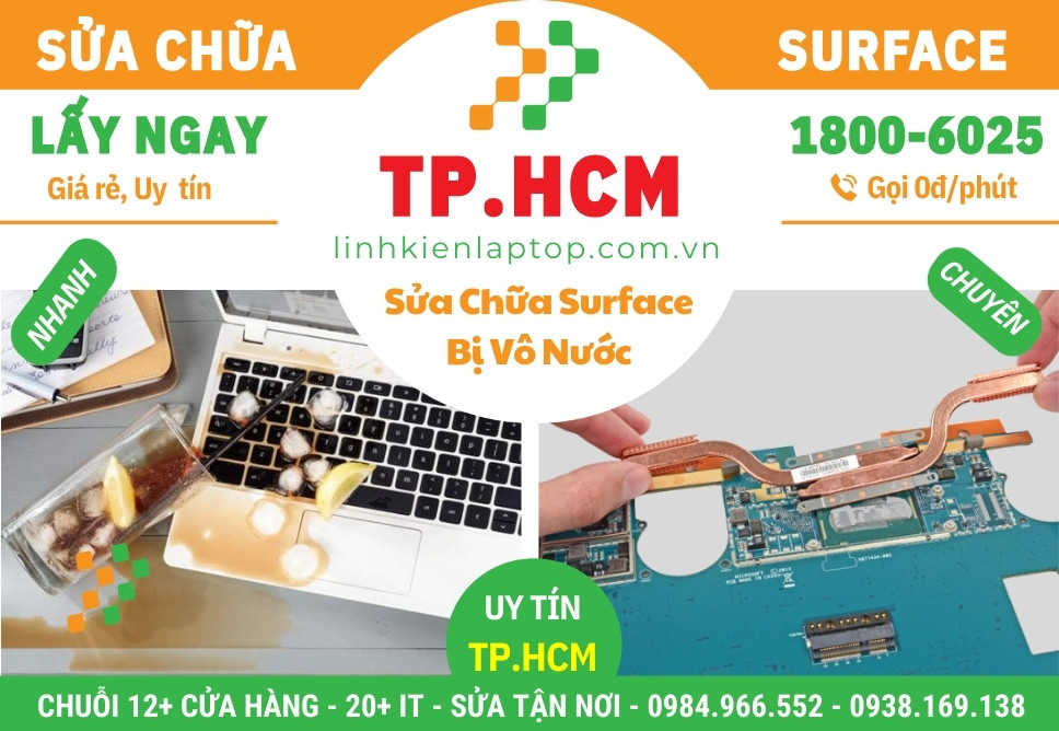 Sửa Chữa Surface Bị Vô Nước – Dính Nước