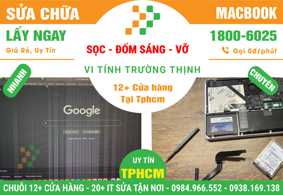 Sửa Chữa Màn Hình Macbook Bị Sọc - Đốm Sáng - Vỡ