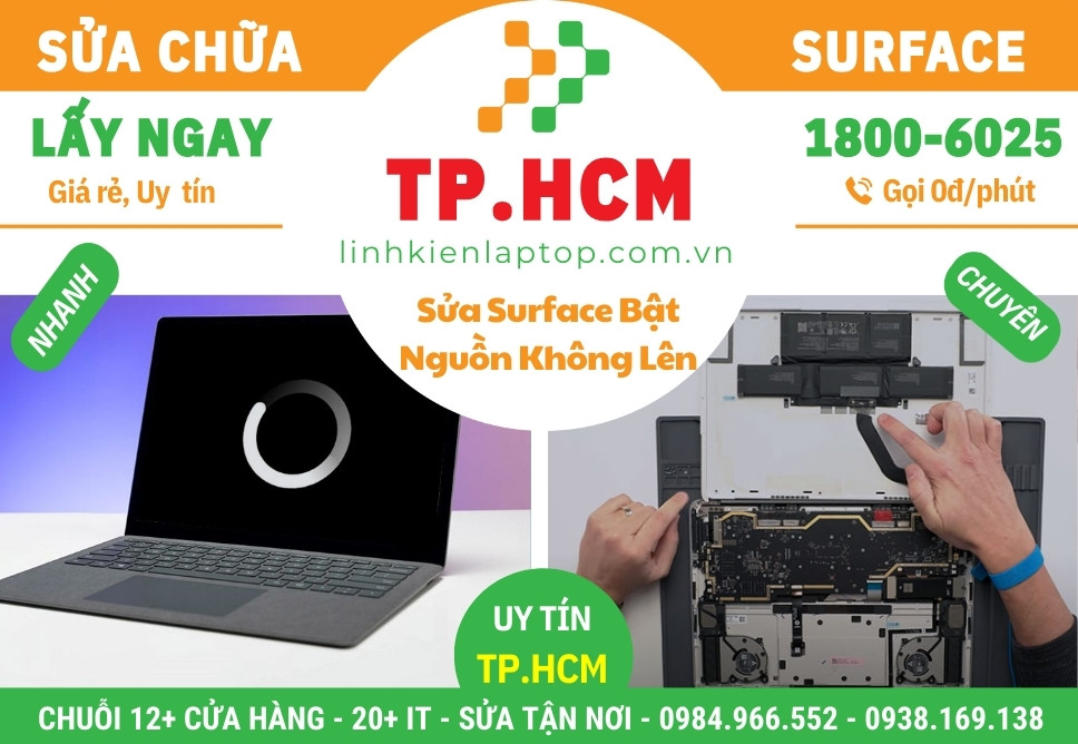 Sửa Surface Bật Nguồn Không Lên – Sập Nguồn