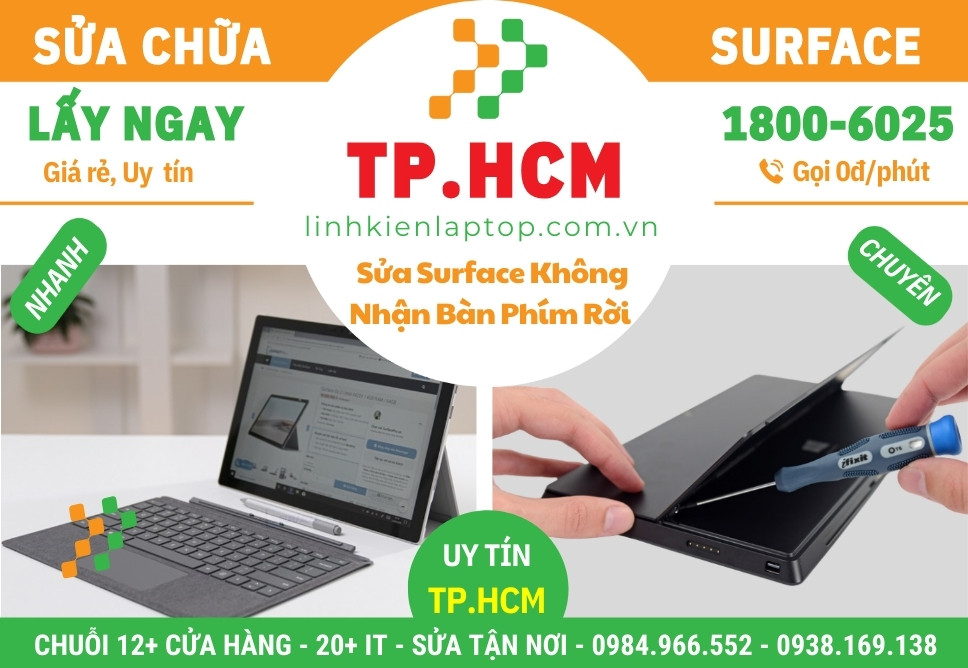Sửa Surface Không Nhận Bàn Phím Rời Giá Rẻ