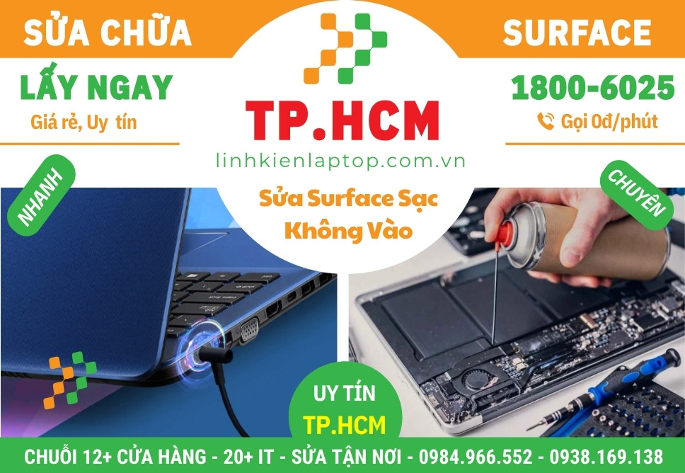 Sửa Surface Sạc Không Vào – Nhanh Hết Pin