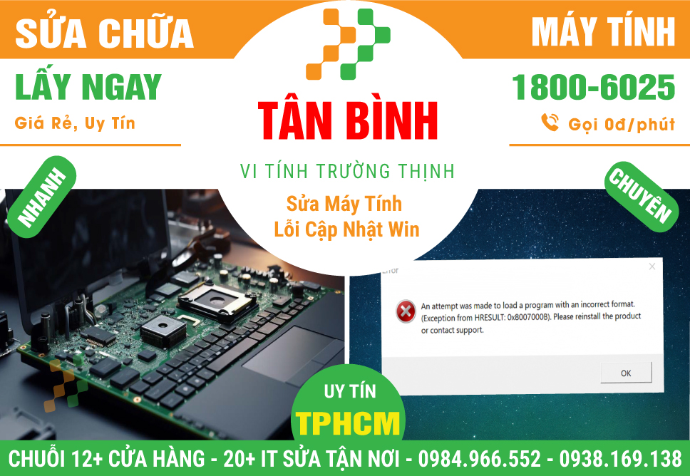 Cửa Hàng Sửa Máy Tính Bị Lỗi Cập Nhật Không Thành Công Tại Quận Tân Bình