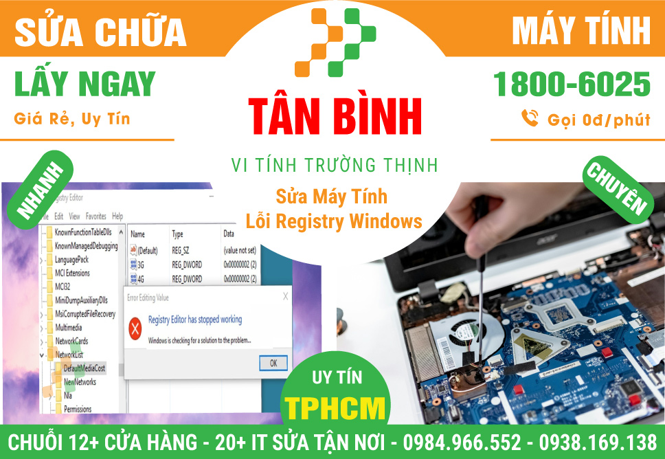 Cửa Hàng Sửa Máy Tính Bị Lỗi Registry Windows Tại Quận Tân Bình
