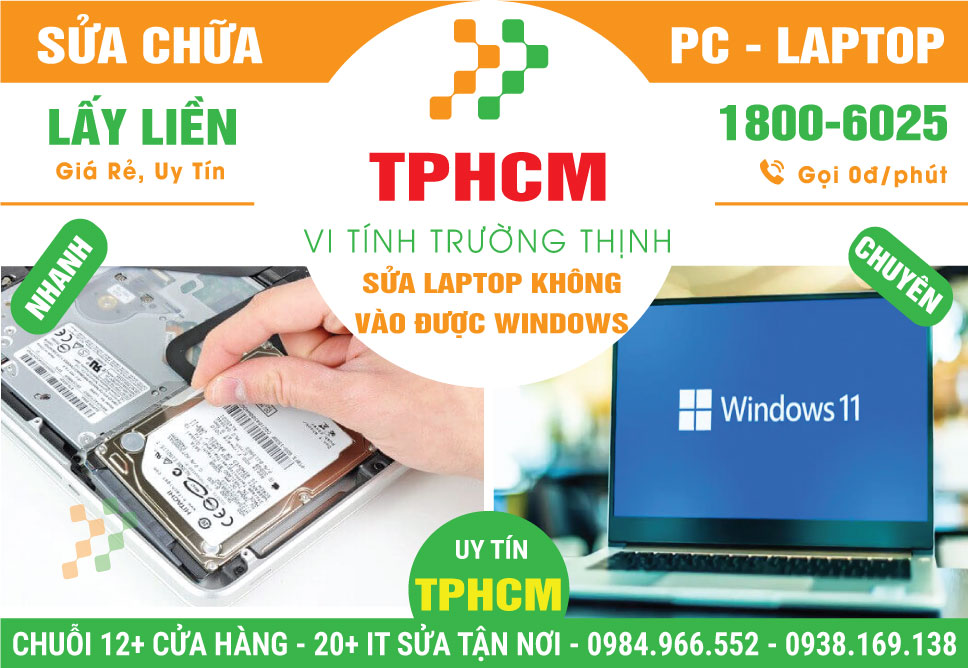 Địa Chỉ Sửa Laptop Không Vào Được Windows TPHCM