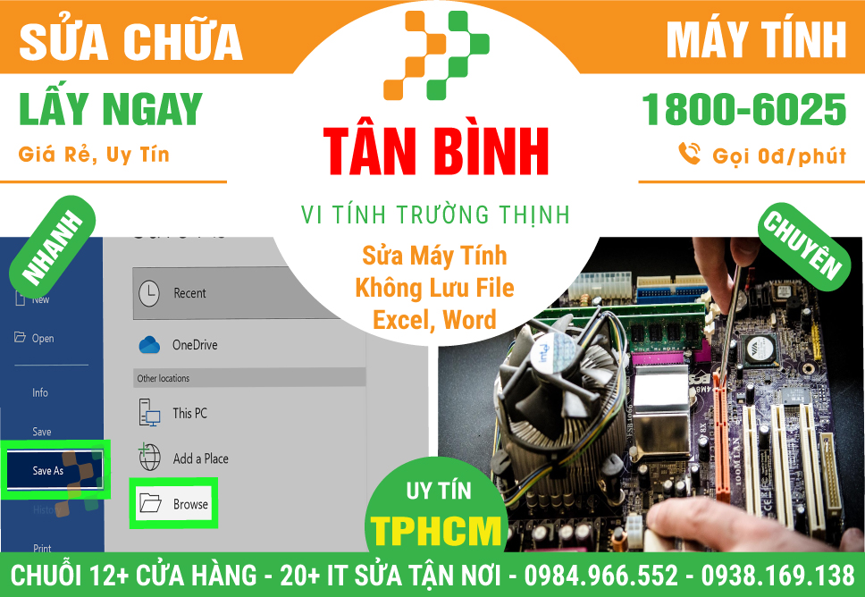 Cửa Hàng Sửa Máy Tính Không Lưu Được File Excel, Word Tại Quận Tân Bình
