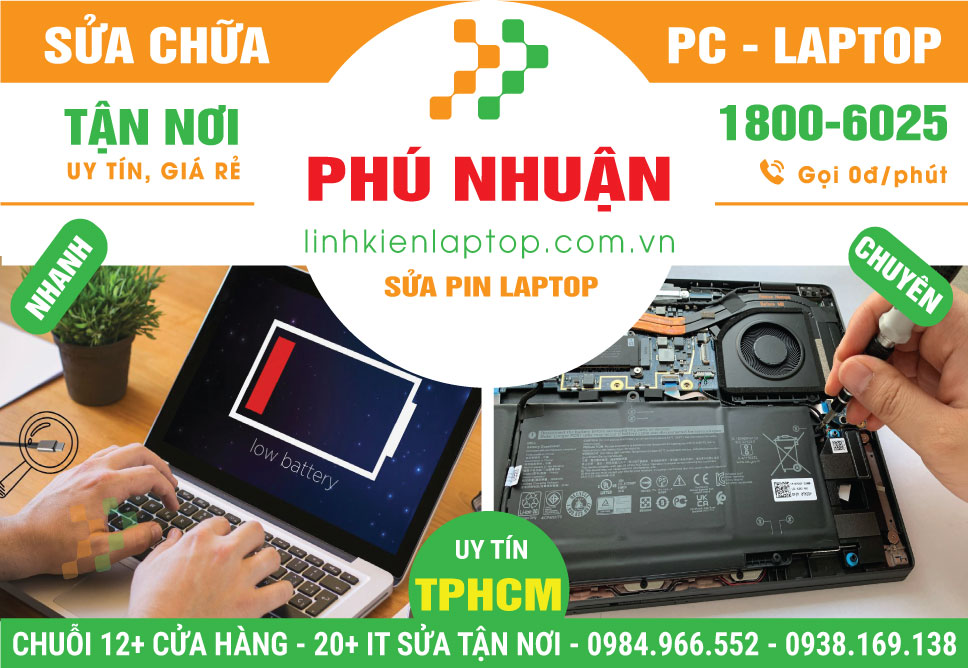 Sửa Pin Laptop Quận Phú Nhuận