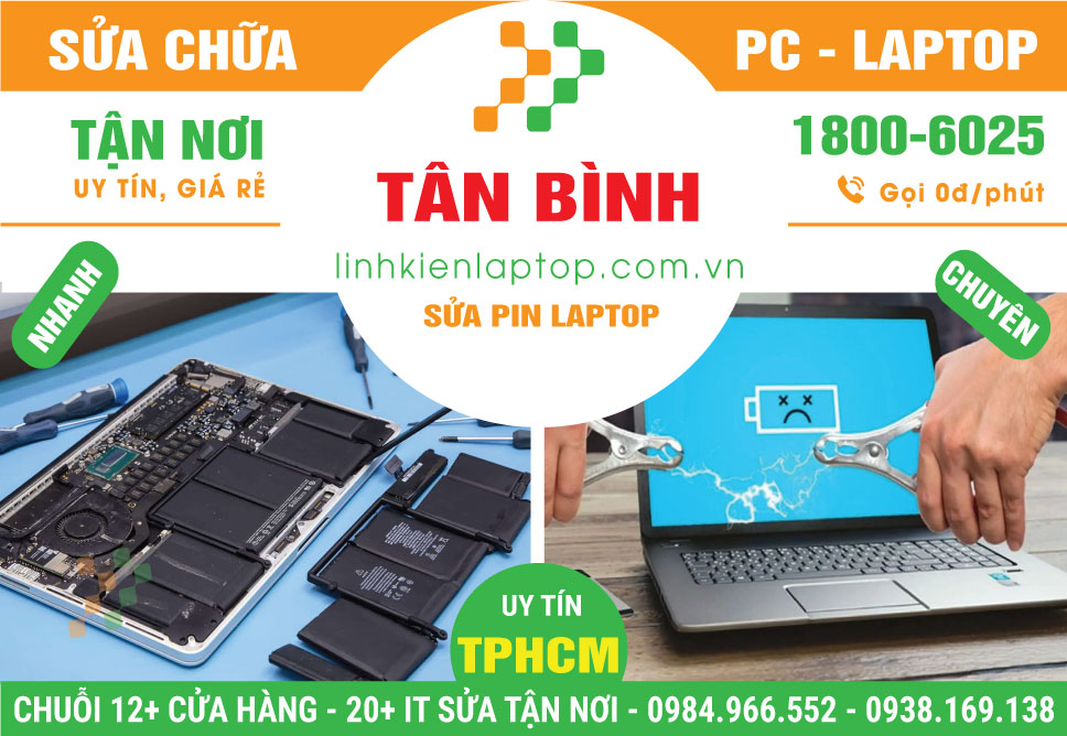 Sửa Pin Laptop Quận Tân Bình