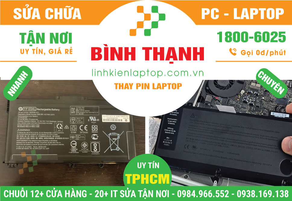 Thay Pin Laptop Quận Bình Thạnh