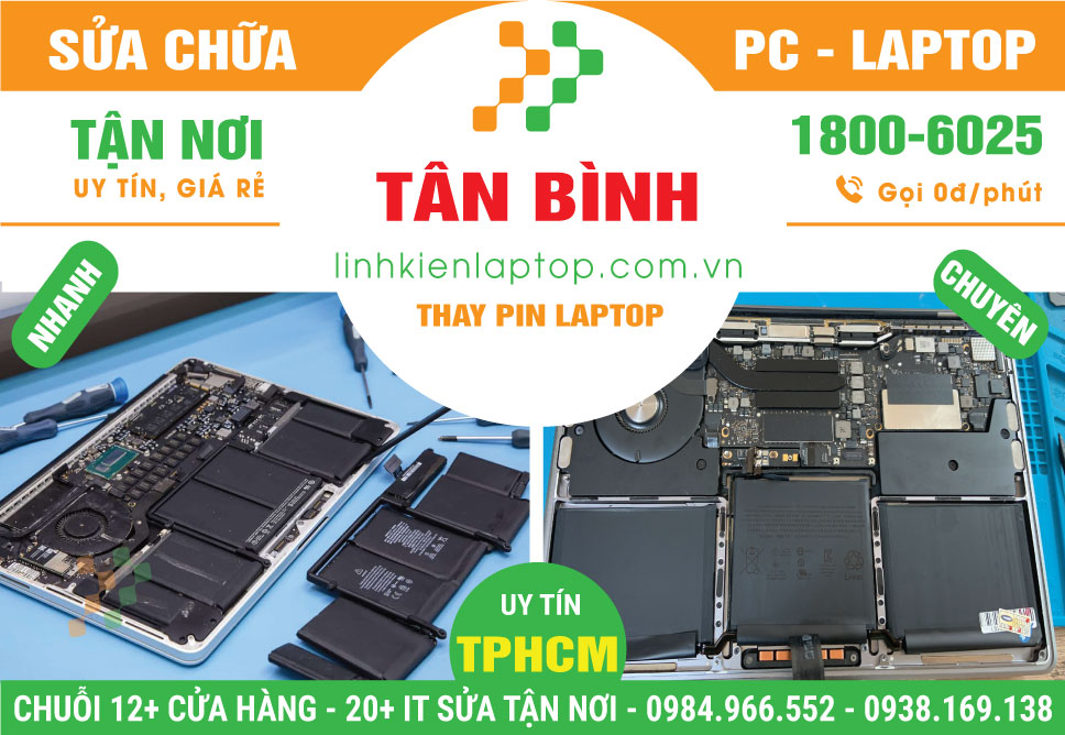 Thay Pin Laptop Quận Tân Bình