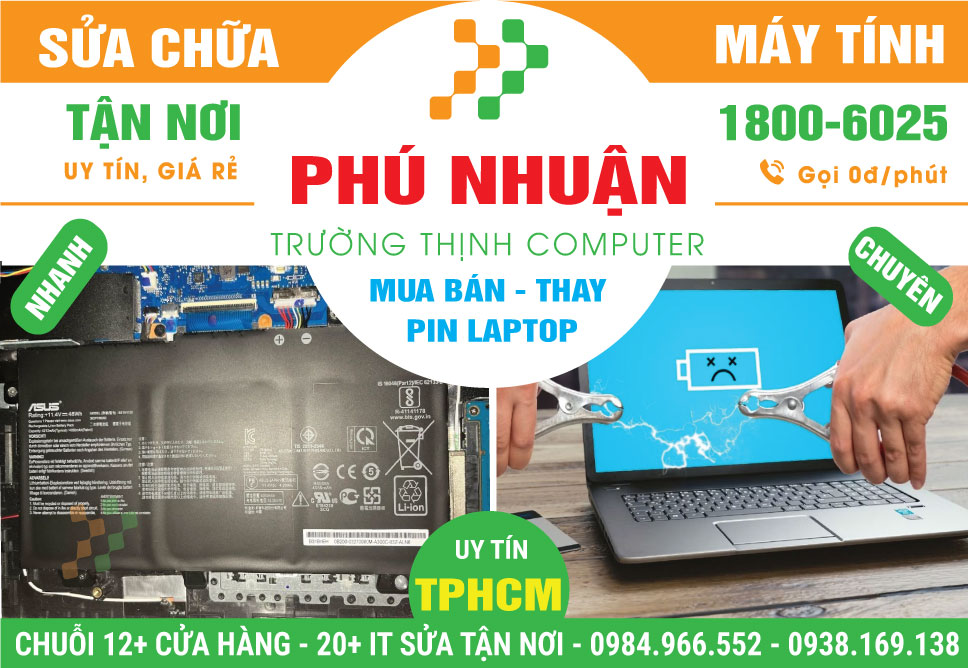 Thay Pin Laptop Giá Rẻ Tại Quận Phú Nhuận