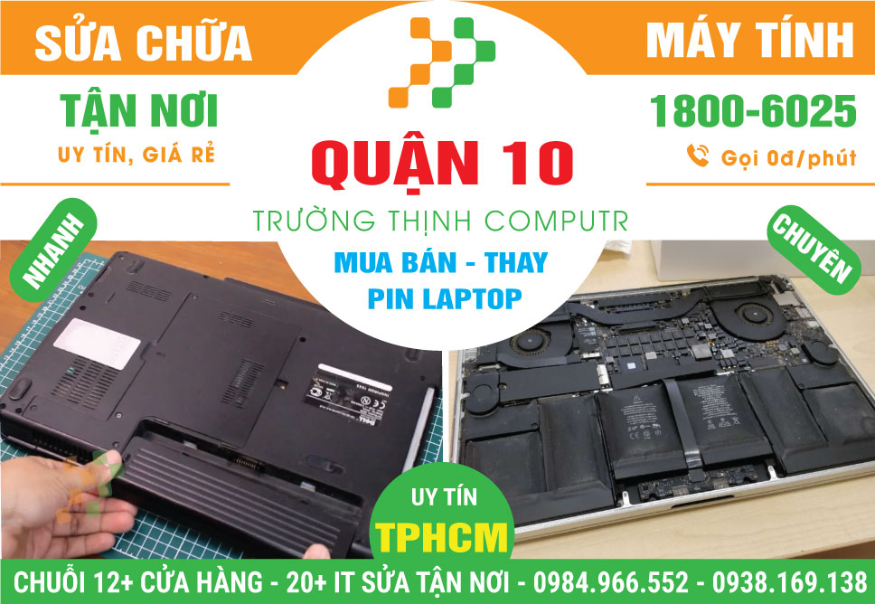Thay Pin Laptop Tận Nơi Giá Rẻ Ở Quận 10