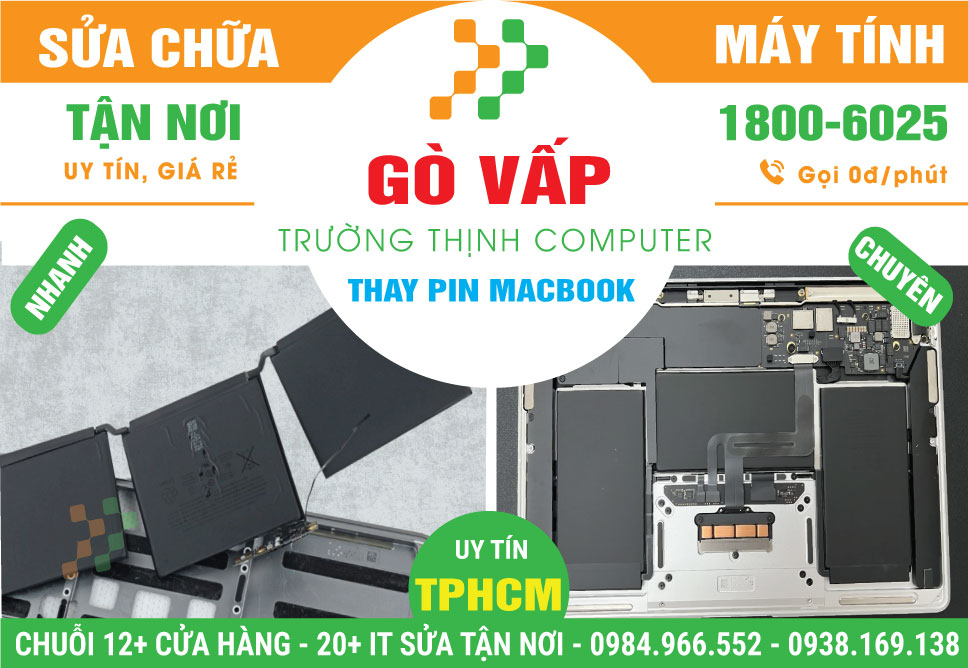 Thay Pin Macbook Quận Gò Vấp Giá Rẻ
