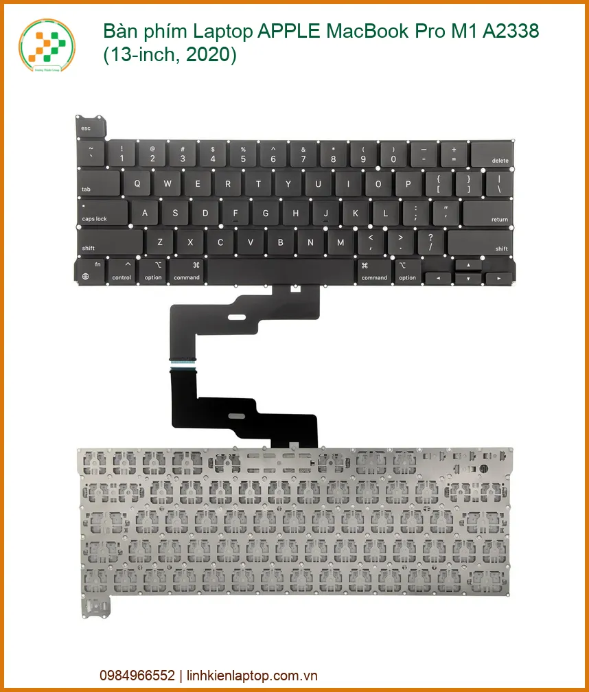 Bàn phím Laptop APPLE MacBook Pro M1 A2338 (13-inch, 2020) - Thay Thế Chính Hãng, Nâng Tầm Hiệu Suất Doanh Nghiệp
