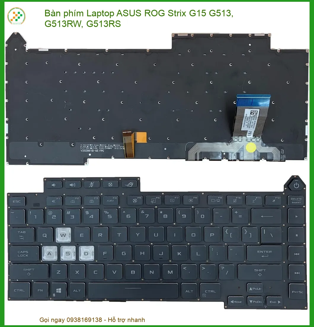 Bàn phím Laptop ASUS ROG Strix G15 G513, G513RW, G513RS - Thay Nhanh, Giá Tốt, Lấy Liền