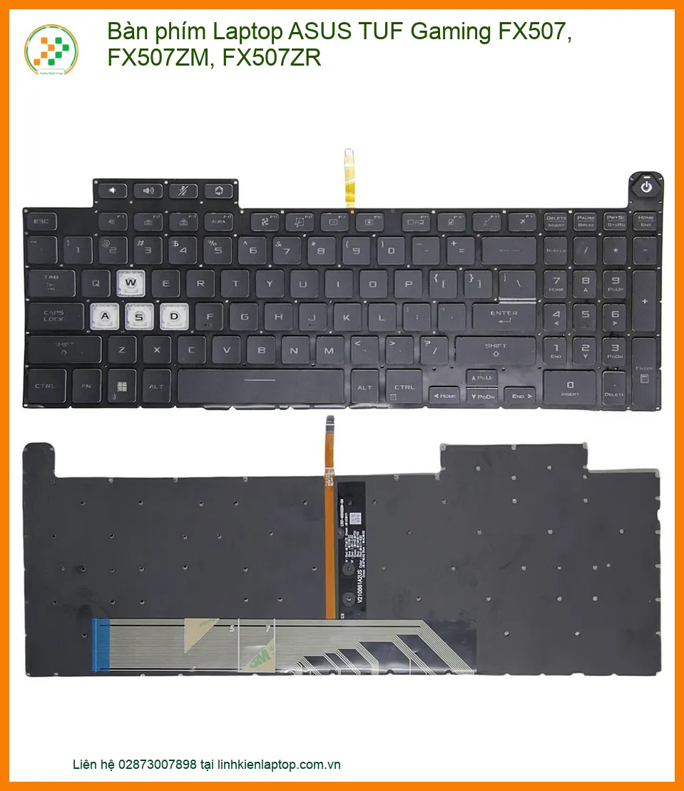 Bàn phím Laptop ASUS TUF Gaming FX507, FX507ZM, FX507ZR - Thay bàn phím chính hãng, lấy liền