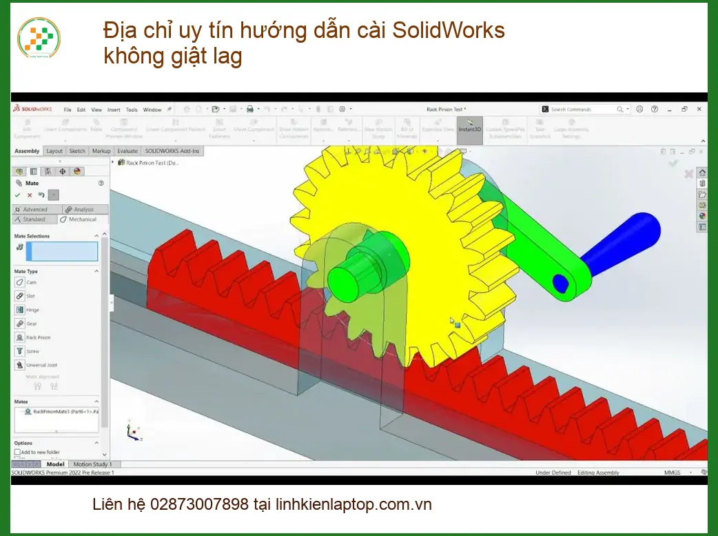 Thủ thuật cài SolidWorks không giật lag - Trung tâm hỗ trợ uy tín TPHCM