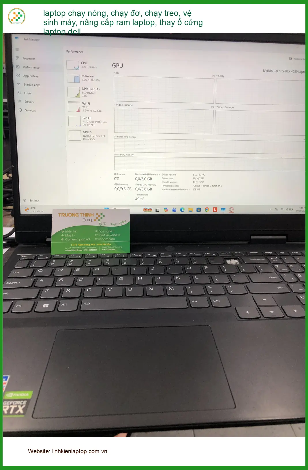 Dịch vụ sửa laptop Dell chạy nóng, đơ, treo Quận Bình Thạnh - Anh Quân hết lo