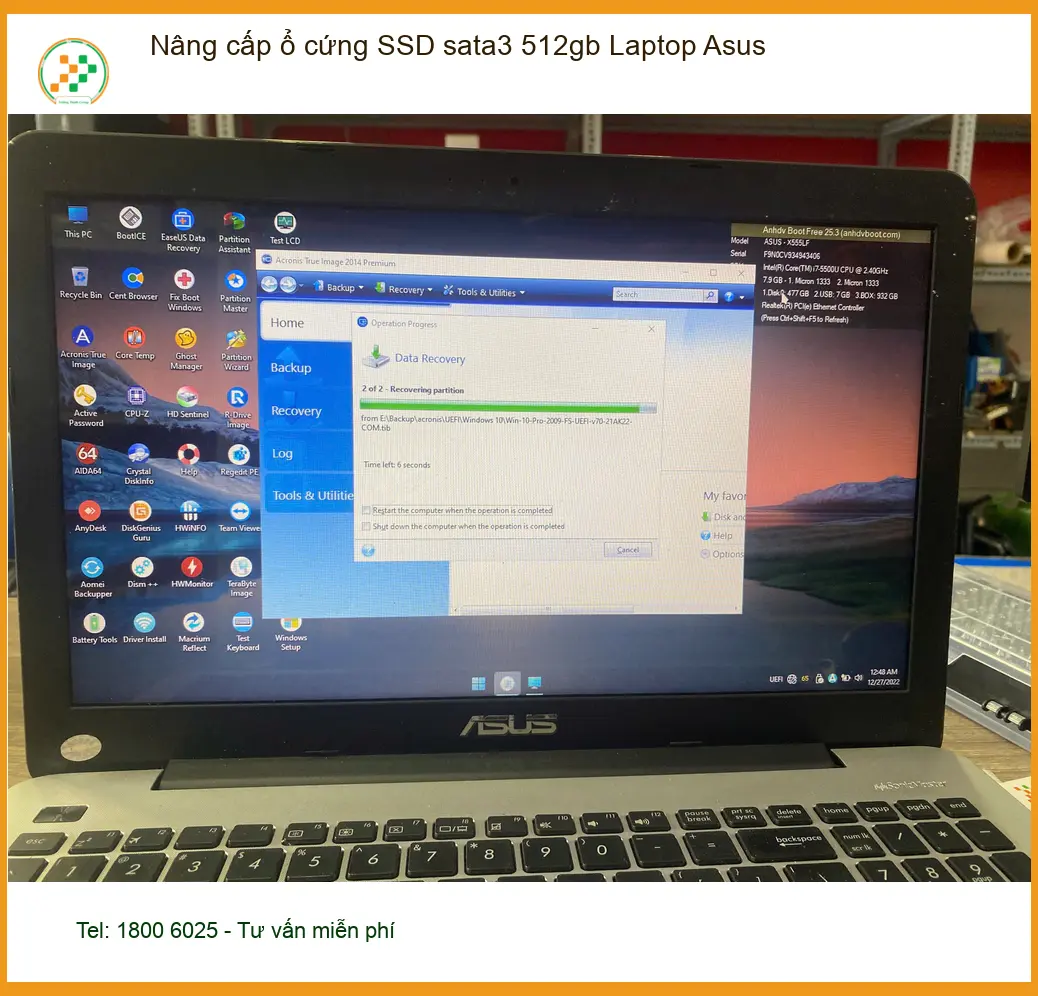Chú Ba thợ điện lạnh nâng cấp SSD Laptop Asus Quận 7 lấy ngay - Giá tốt ảnh thực tế 1
