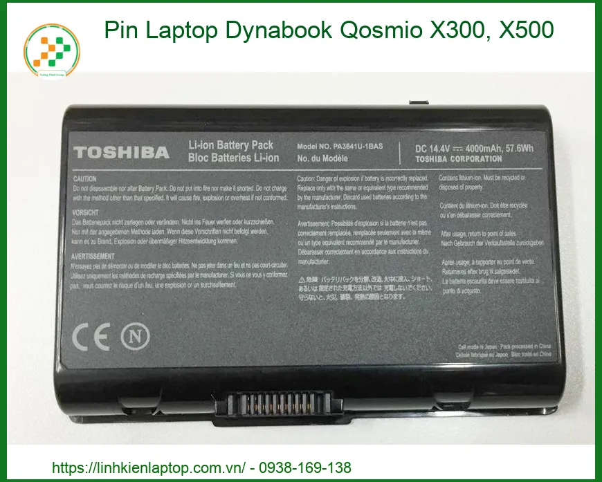 Pin Laptop Dynabook Qosmio X300, X500 - Địa chỉ thay lấy ngay TPHCM