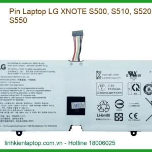 Pin Laptop LG XNOTE S500, S510, S520, S530, S550 - Địa chỉ thay lấy liền TPHCM