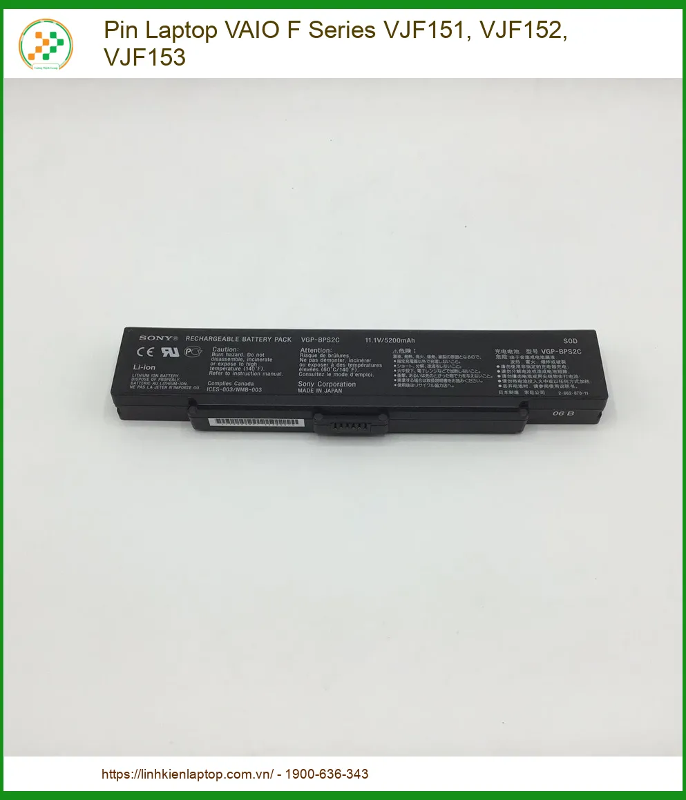 Pin Laptop VAIO F Series VJF151, VJF152, VJF153 Chính Hãng | Dịch Vụ Thay Pin Tận Nơi Uy Tín