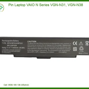 Pin Laptop Vaio N Series Vgn-n31, Vgn-n38 Zin Chính Hãng - Thay Thế Uy Tín Tphcm