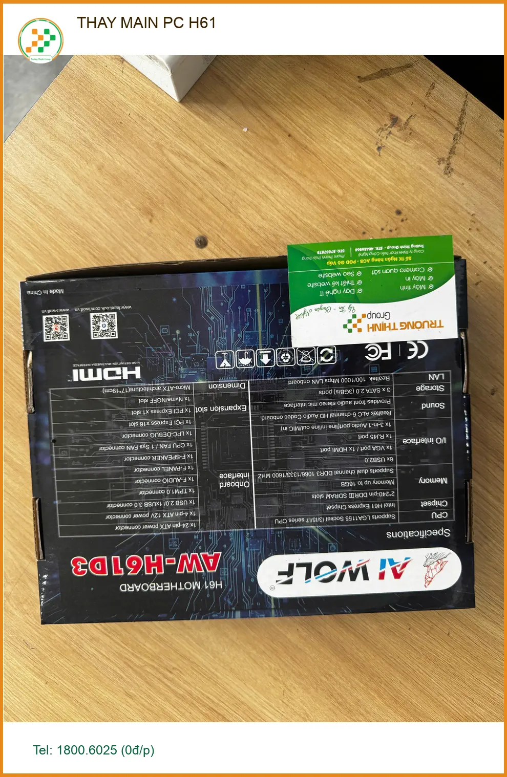 Cô Mai giáo viên ở Quận 10 tìm chỗ thay main PC H61 lấy ngay ảnh thực tế 1