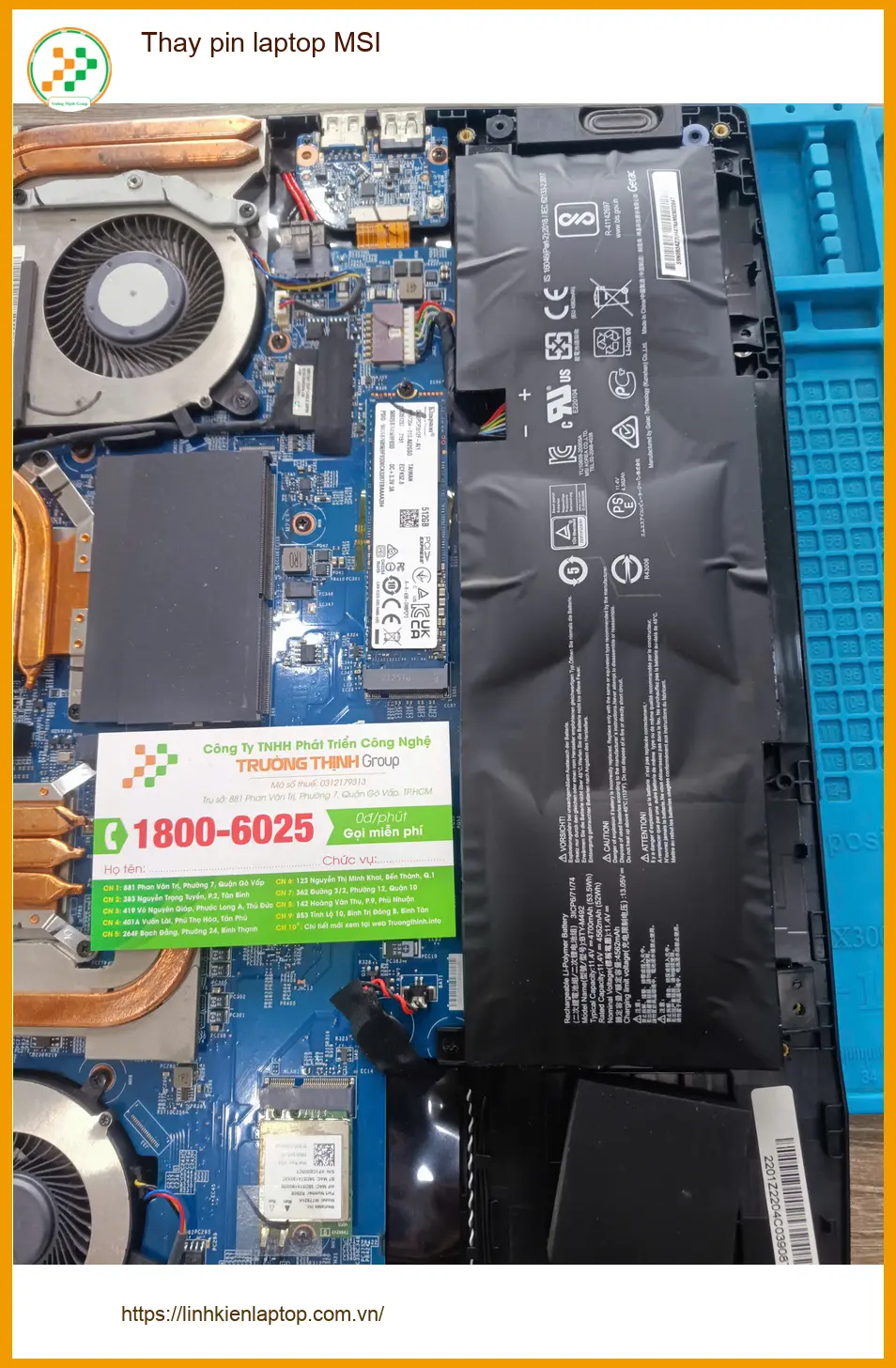 Dịch vụ thay pin laptop MSI Quận Tân Phú lấy ngay - Chú Phước chủ quán cà phê ảnh thực tế 1