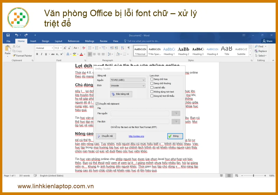 Lỗi Font Chữ Trong Văn Phòng Office – Cách Khắc Phục Triệt Để và Địa Chỉ Sửa Uy Tín