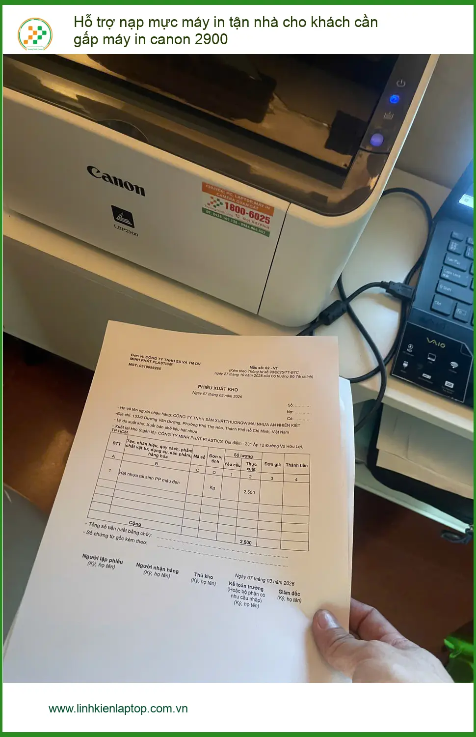 Chị Thảo cần gấp: Nạp mực máy in Canon 2900 tận nhà Quận Phú Nhuận