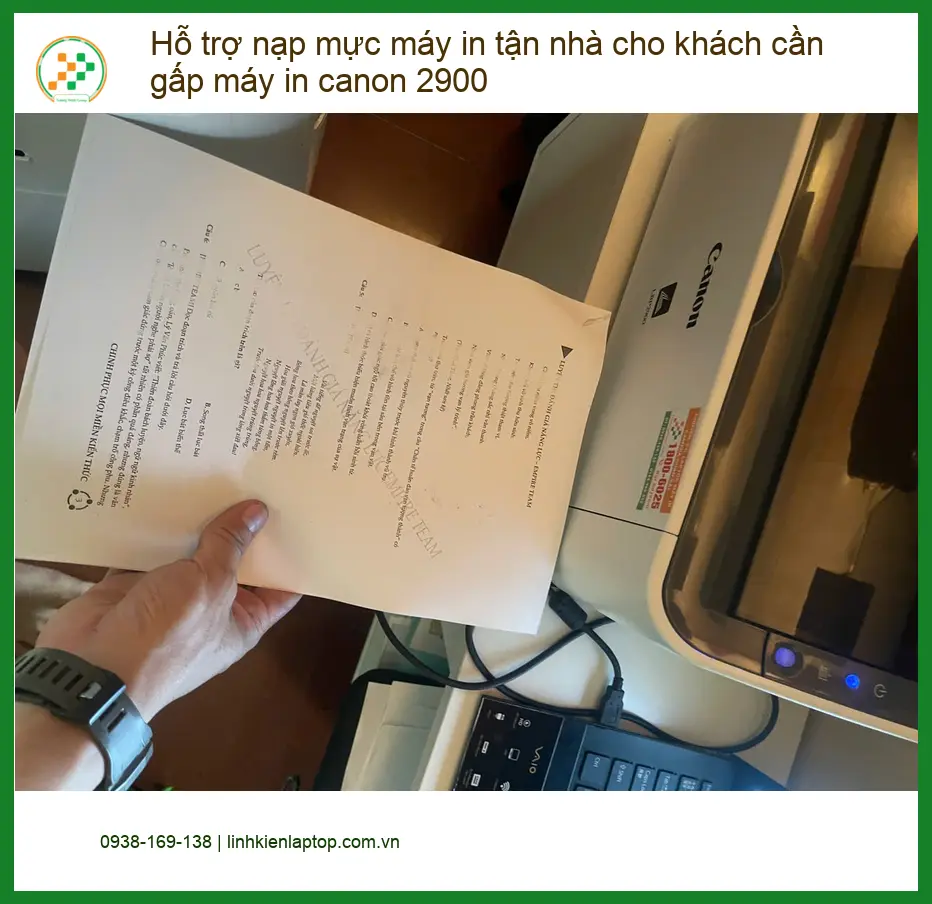 Chị Thảo cần gấp: Nạp mực máy in Canon 2900 tận nhà Quận Phú Nhuận ảnh thực tế 1