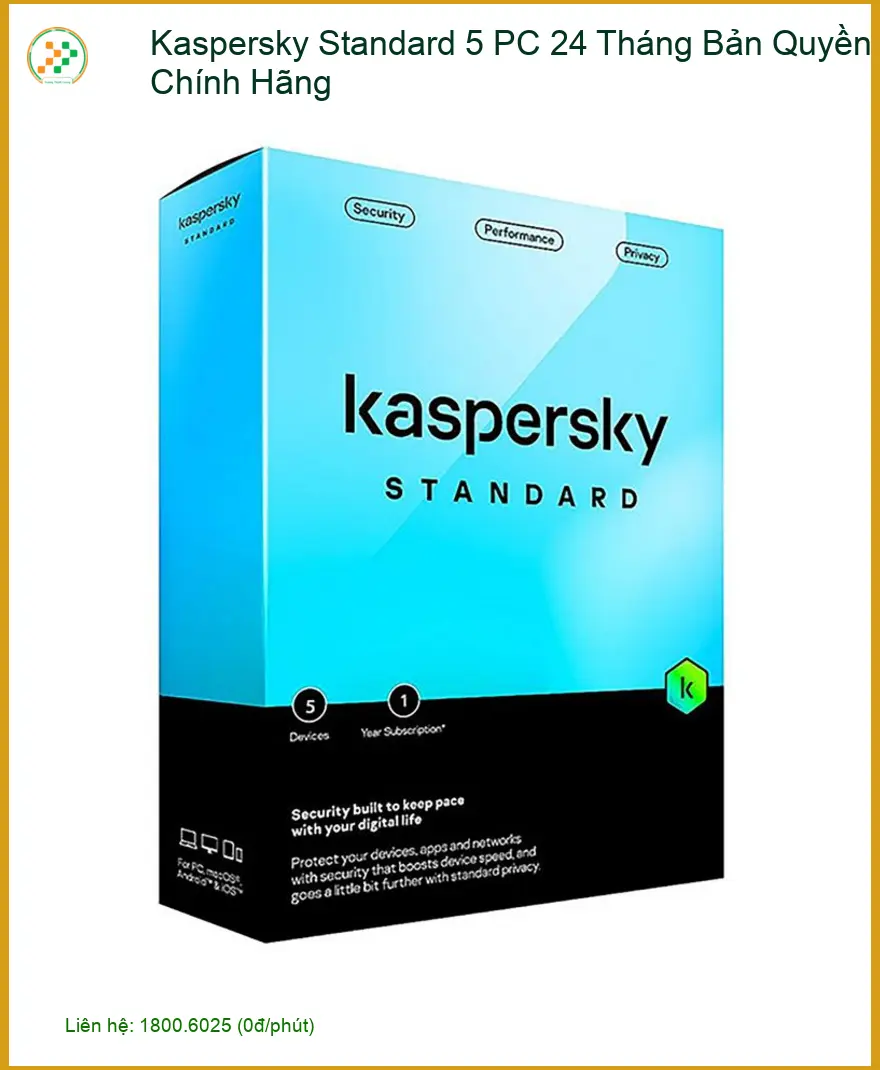 Antivirus Kaspersky Standard 5 PC - Giá Rẻ | Lấy Ngay TPHCM