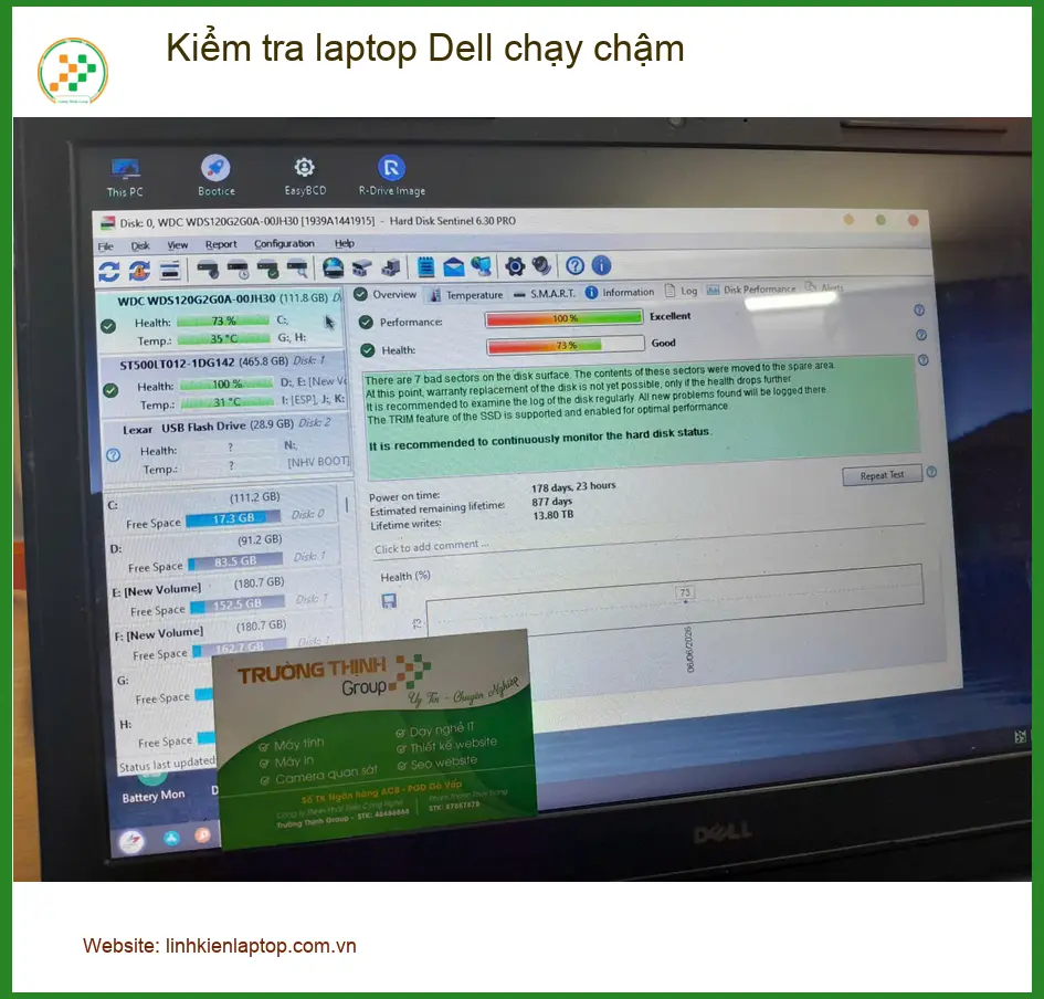 Cô Diễm giảng viên đại học ở Quận Thủ Đức kiểm tra laptop Dell chạy chậm