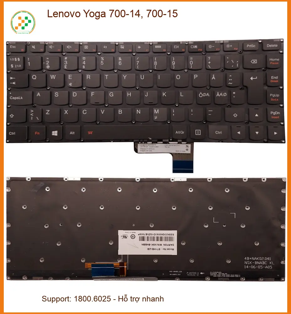 Bàn phím Laptop Lenovo Yoga 700-14 700-15 - Thay Lấy Liền | Giá Rẻ TPHCM