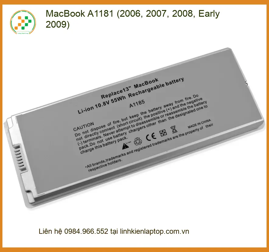 Pin Laptop APPLE MacBook A1181 - Thay Nhanh Trong Ngày TPHCM
