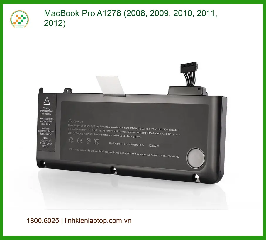 Pin Laptop Macbook Pro A1278 - Trung Tâm Thay Lấy Liền Giá Tốt TPHCM