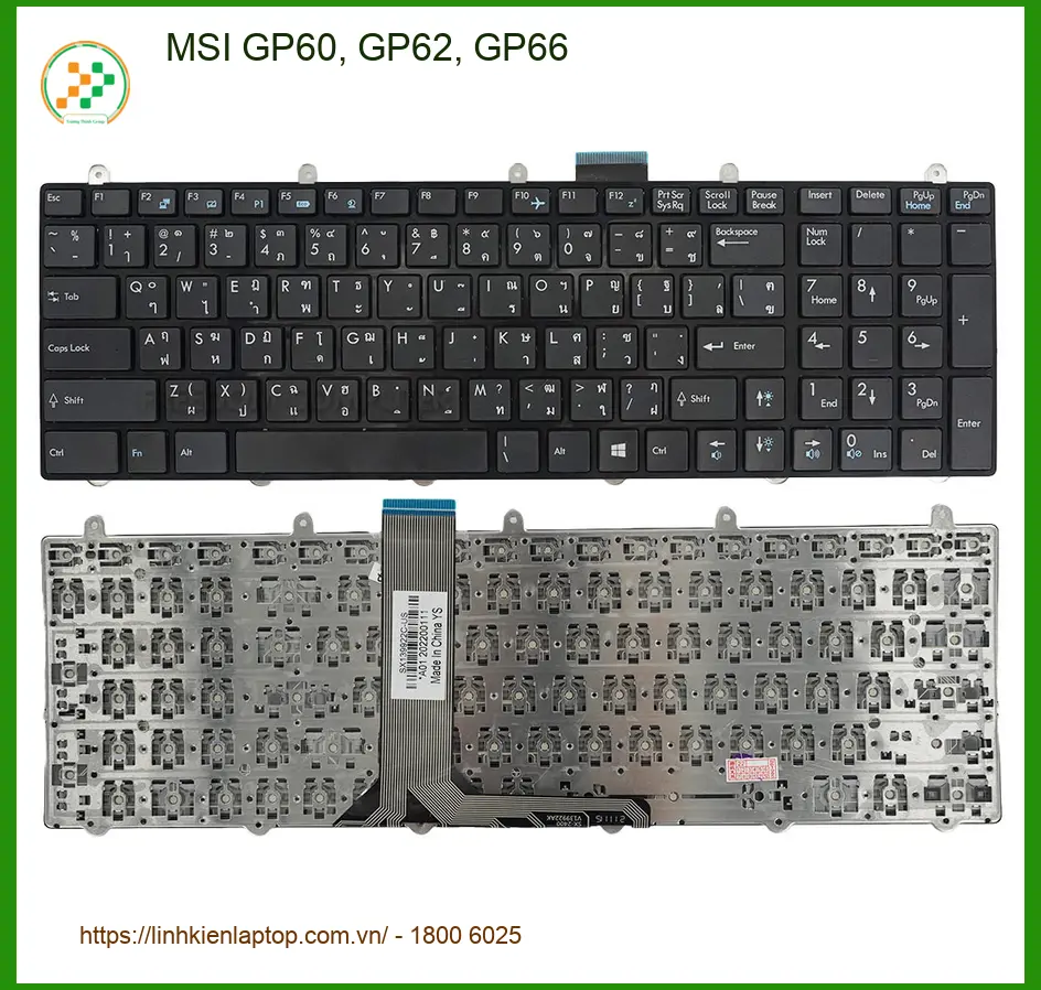 Bàn phím Laptop MSI GP60 GP62 GP66 | Thay Nhanh Lấy Liền Giá Rẻ TPHCM