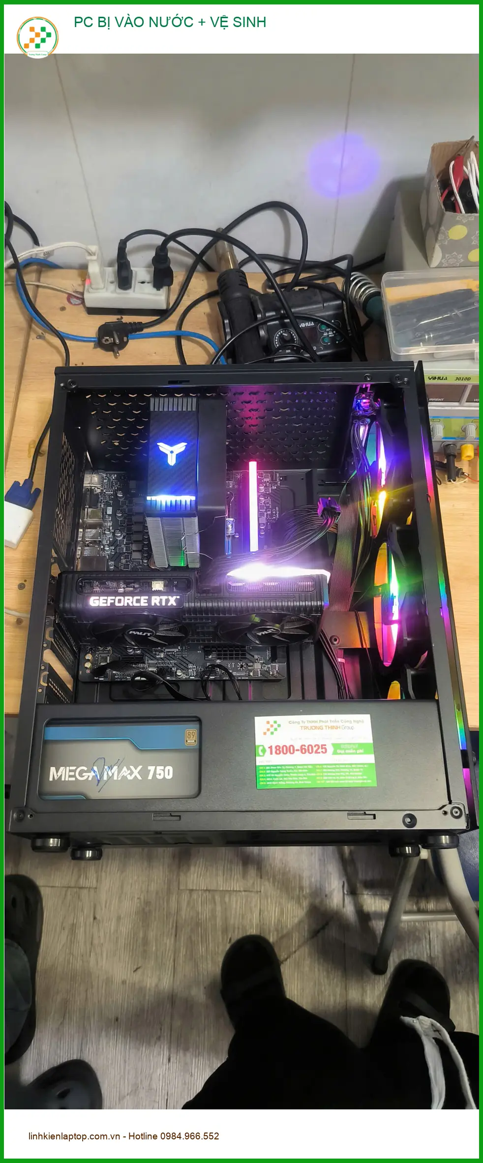 Chỗ vệ sinh PC bị vào nước Quận 9 uy tín - Anh Dũng cứu PC gấp ảnh thực tế 1