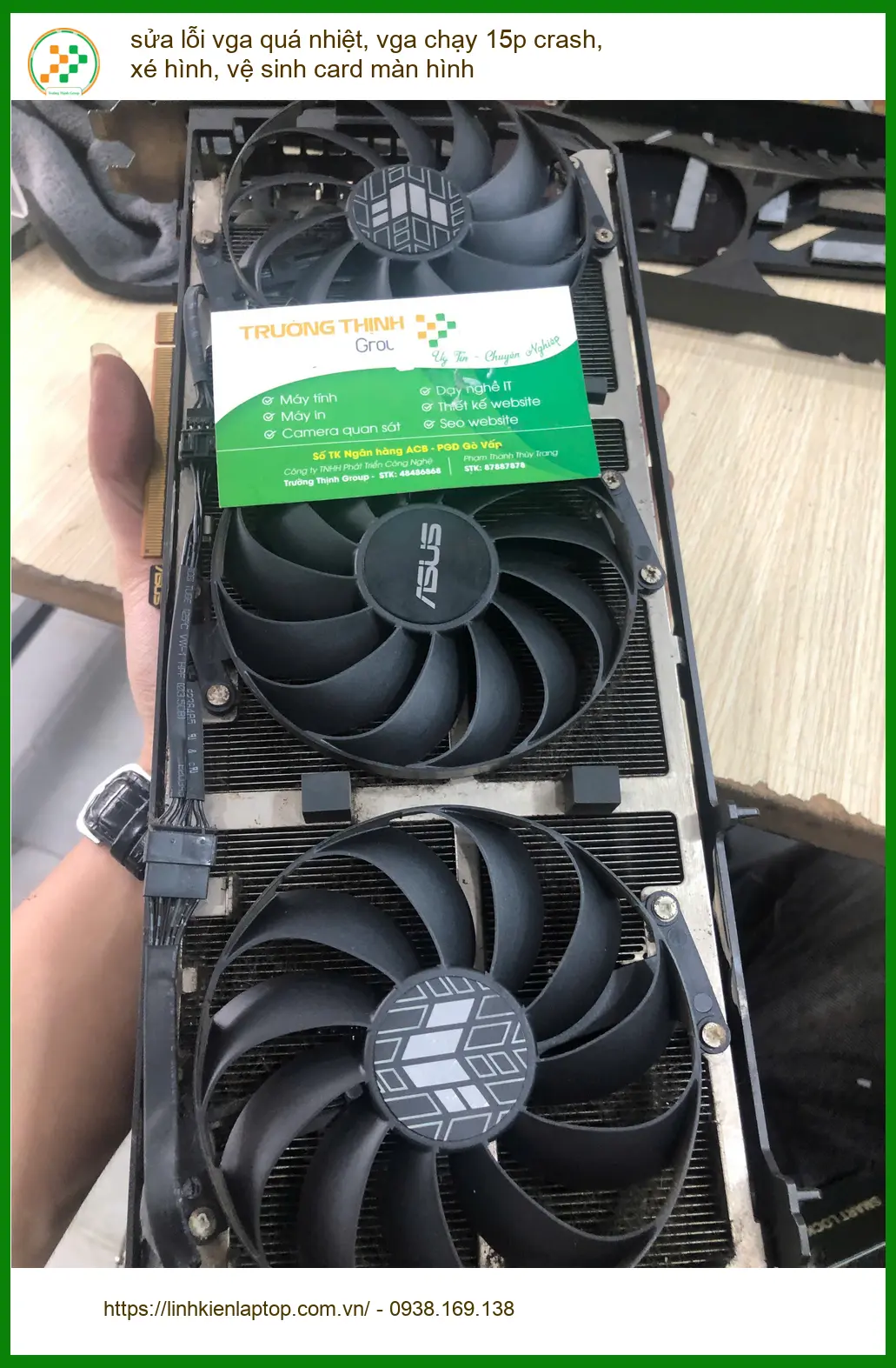 Anh Thái kỹ sư review chỗ sửa vga quá nhiệt, vệ sinh card màn hình Quận Bình Thạnh ảnh thực tế 1