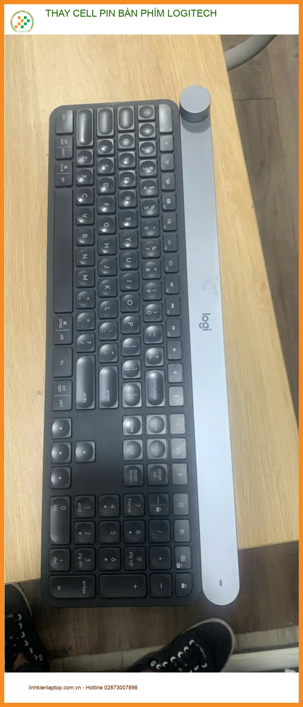 Bác Quang review dịch vụ thay cell pin bàn phím Logitech ở Quận Tân Bình