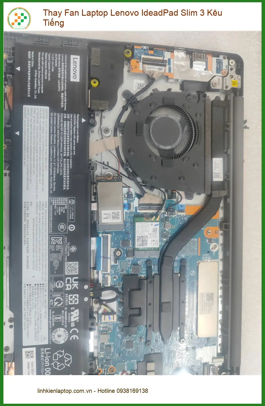 Chị Minh nhân viên văn phòng ở Quận 12 thay fan Lenovo Ideapad Slim 3 kêu tiếng ảnh thực tế 1