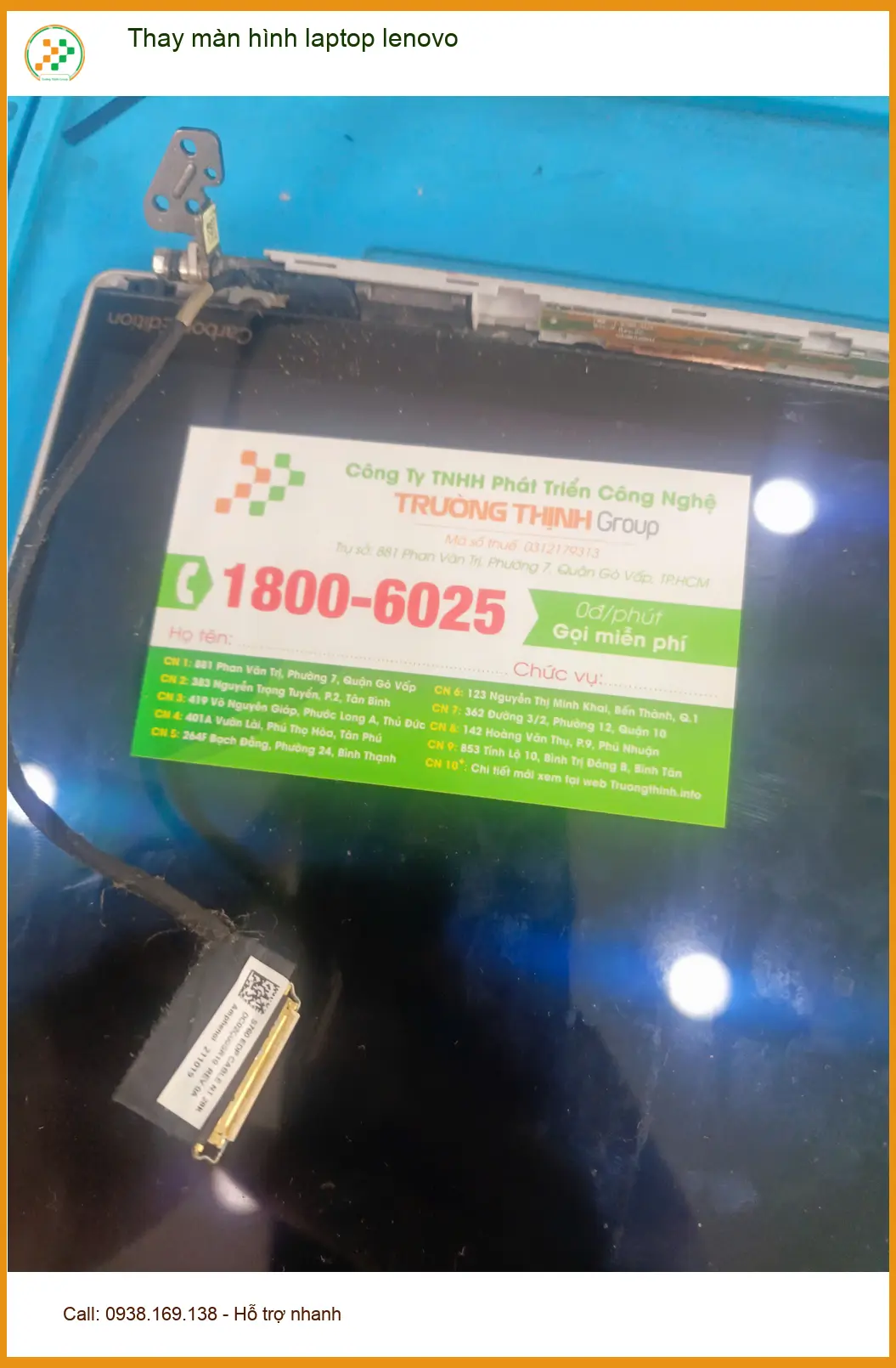 Anh Trường kiến trúc sư Quận Tân Phú tìm trung tâm thay màn hình laptop lenovo bị sọc ảnh thực tế 2