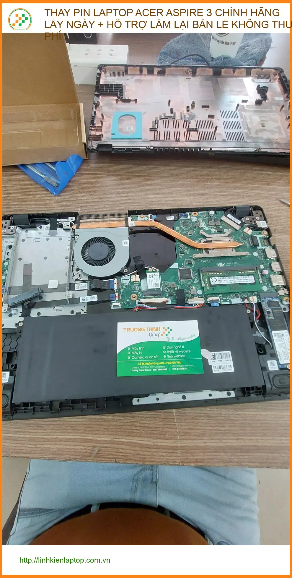 Anh Lộc review chỗ thay pin Acer Aspire 3 lấy ngay, có làm bản lề Phú Nhuận ảnh thực tế 2