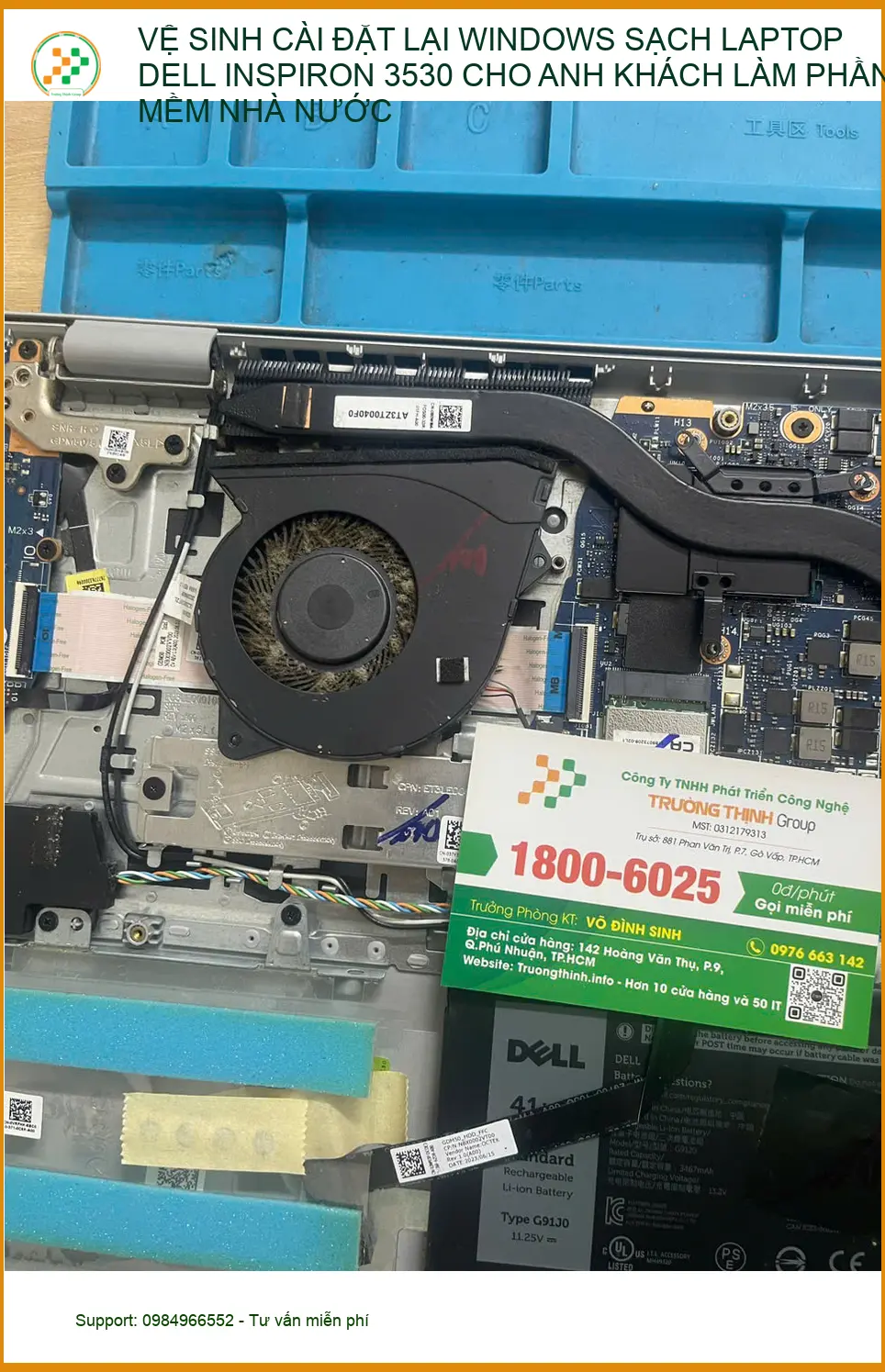 Dịch vụ vệ sinh cài Win Dell Inspiron 3530 cho Anh Khoa IT Q.PN ảnh thực tế 1