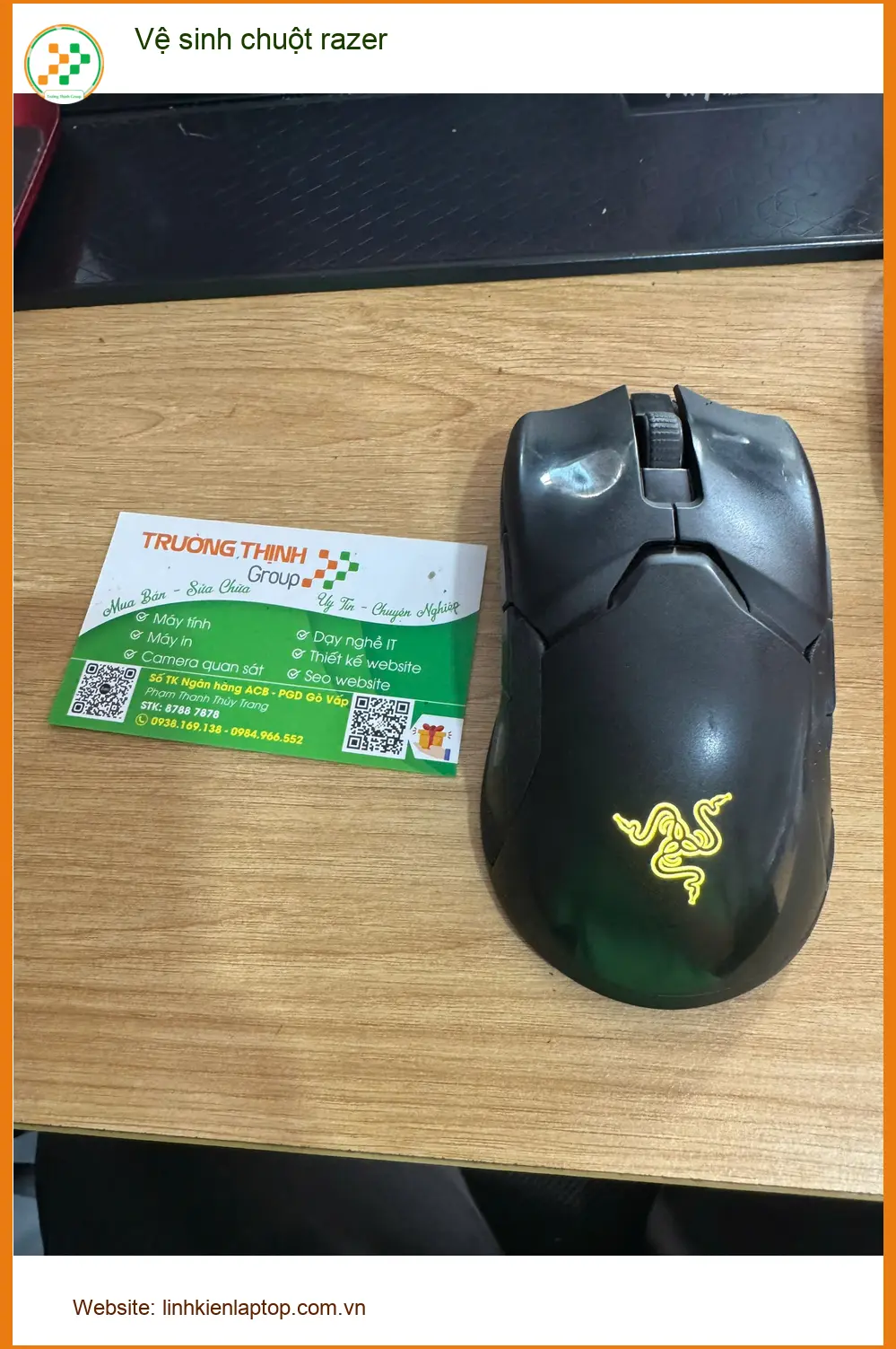 Anh Phúc game thủ review dịch vụ vệ sinh chuột razer Quận Tân Bình uy tín ảnh thực tế 1