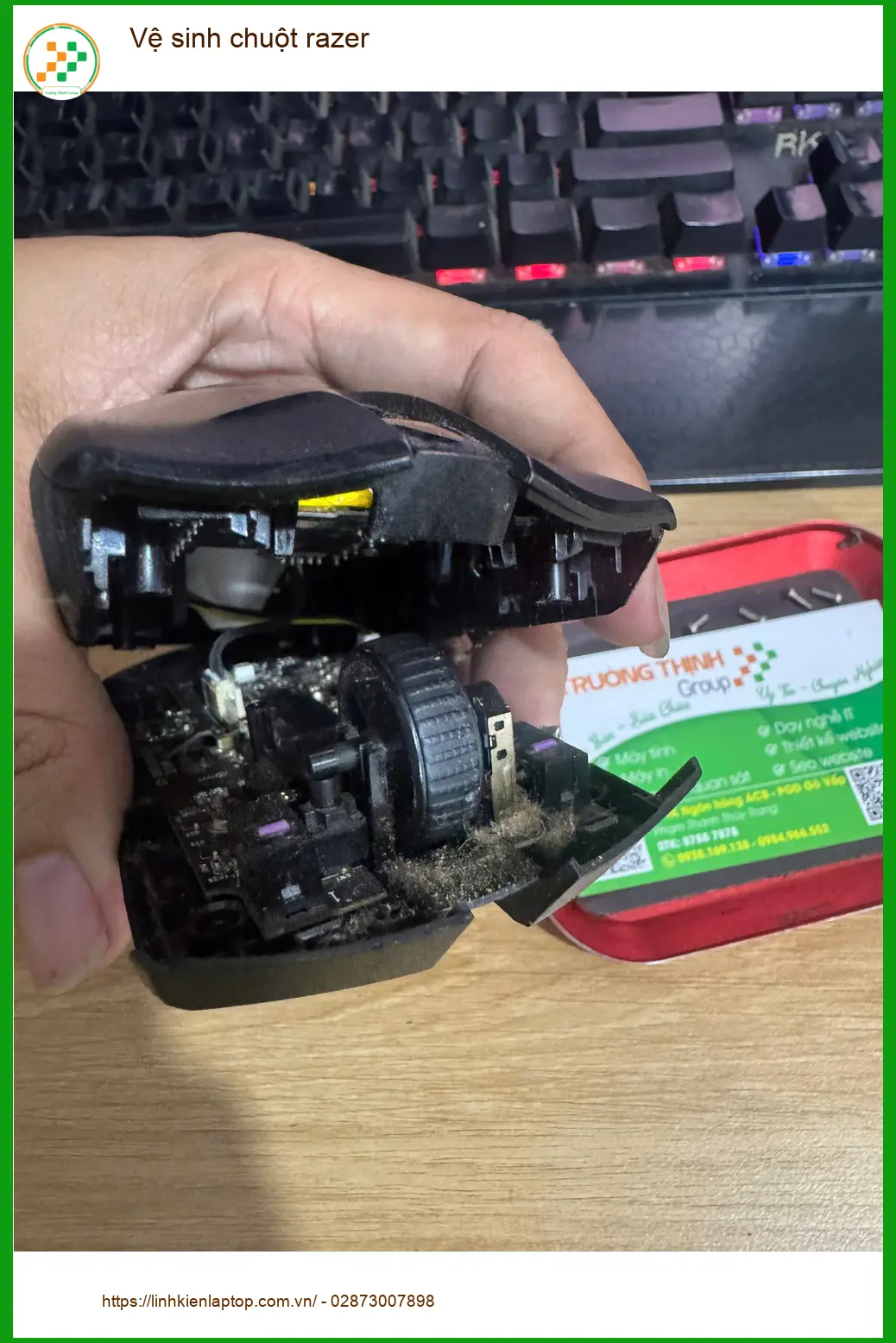 Anh Phúc game thủ review dịch vụ vệ sinh chuột razer Quận Tân Bình uy tín ảnh thực tế 2